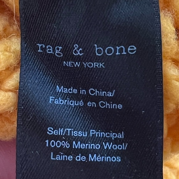 Rag & Bone New York sweater knit top yellow small merino wool - Picture 9 of 10